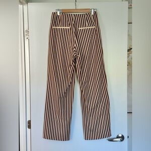 Mango tan and brown striped trousers in size S.